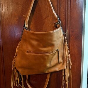 Tan Fringe Women Bag